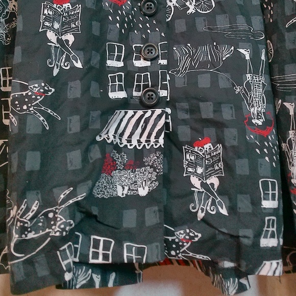 LKNW ModCloth Whimsical Goth Puff Skirt Dress Button Down, Waist Tie Lining SzXL - Picture 7 of 13